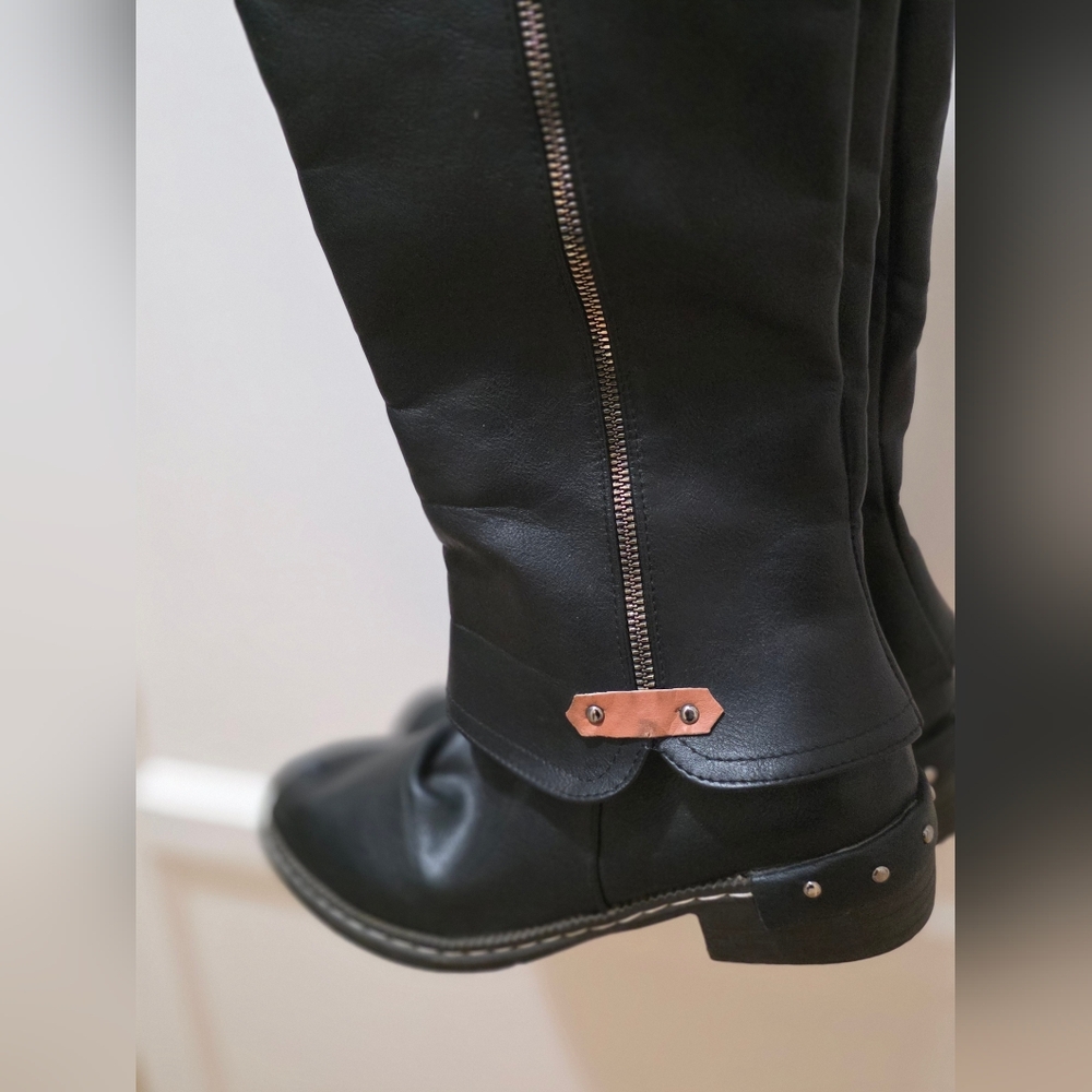 Rieker Black Knee-High Women's Boots - Picture 5 of 11